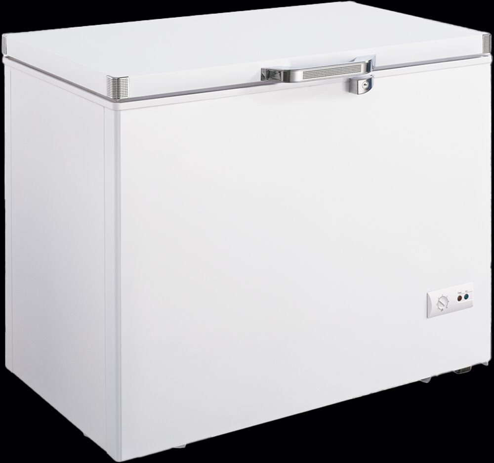 Commercial solid door chest freezer unit procured through global manufacturing sourcing services.