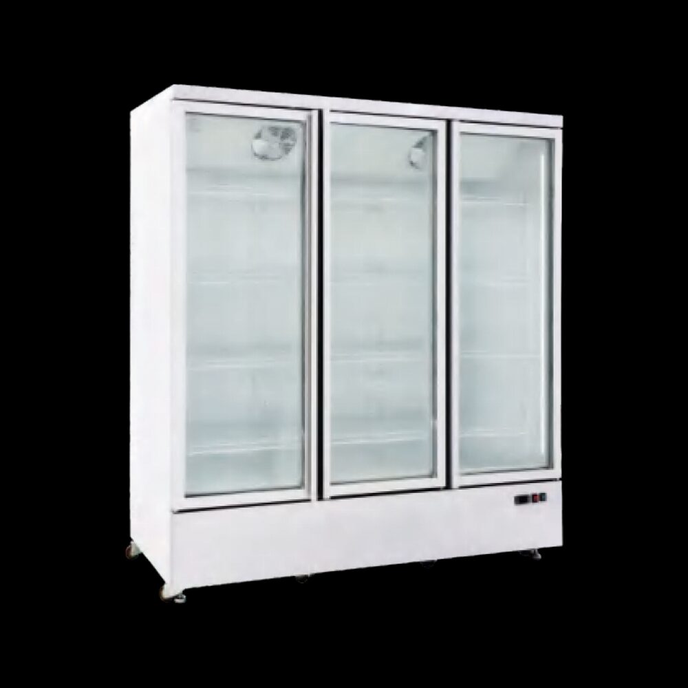 Glass door chest freezer display unit sourced for retail supermarket wholesale networks.