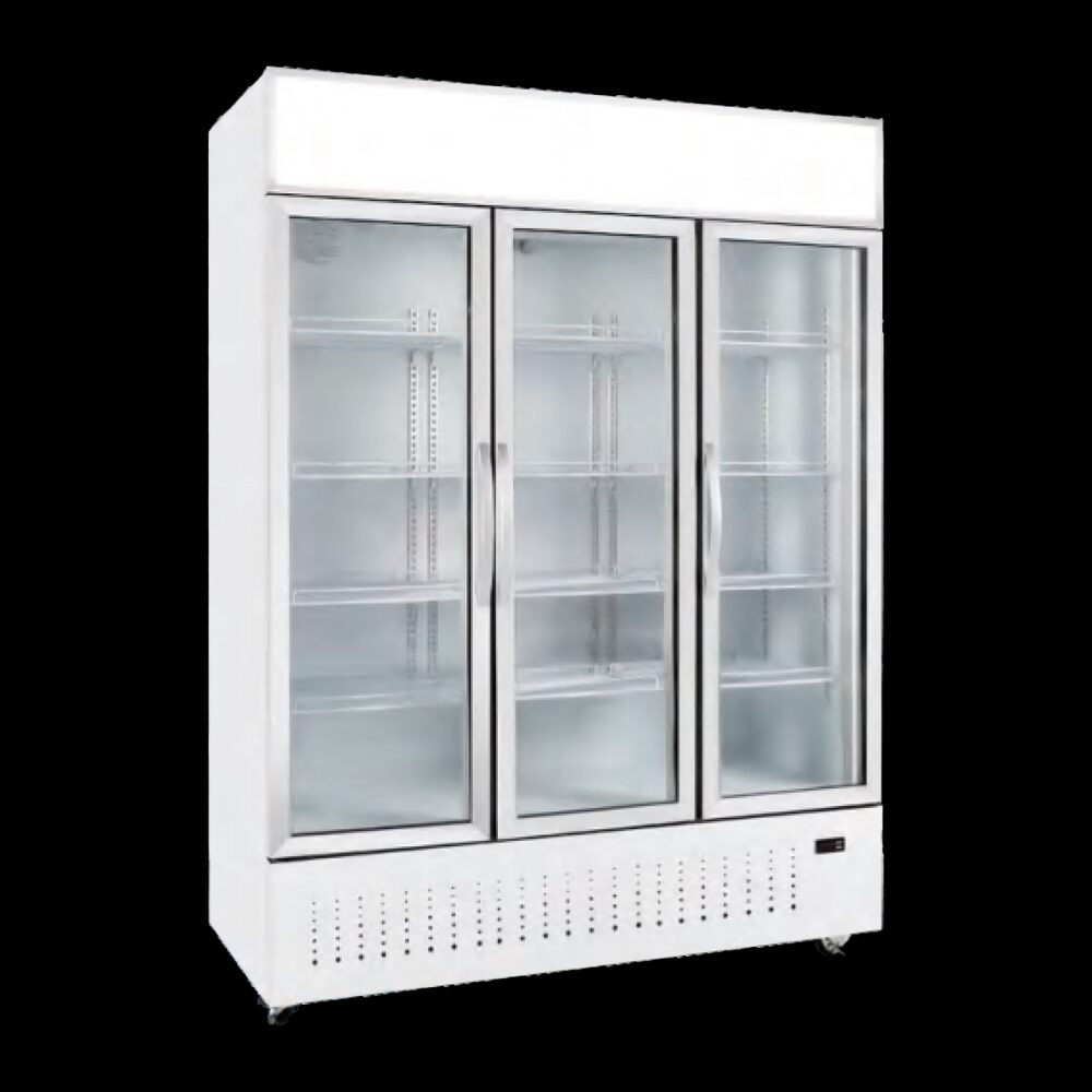 High-capacity triple door showcase chiller refrigerator sourced for commercial refrigeration buyers.