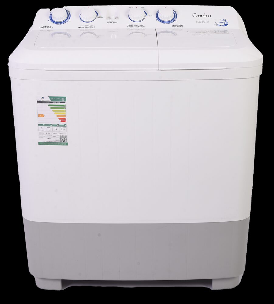 Twin tub semi-automatic washing machine with private label packaging design