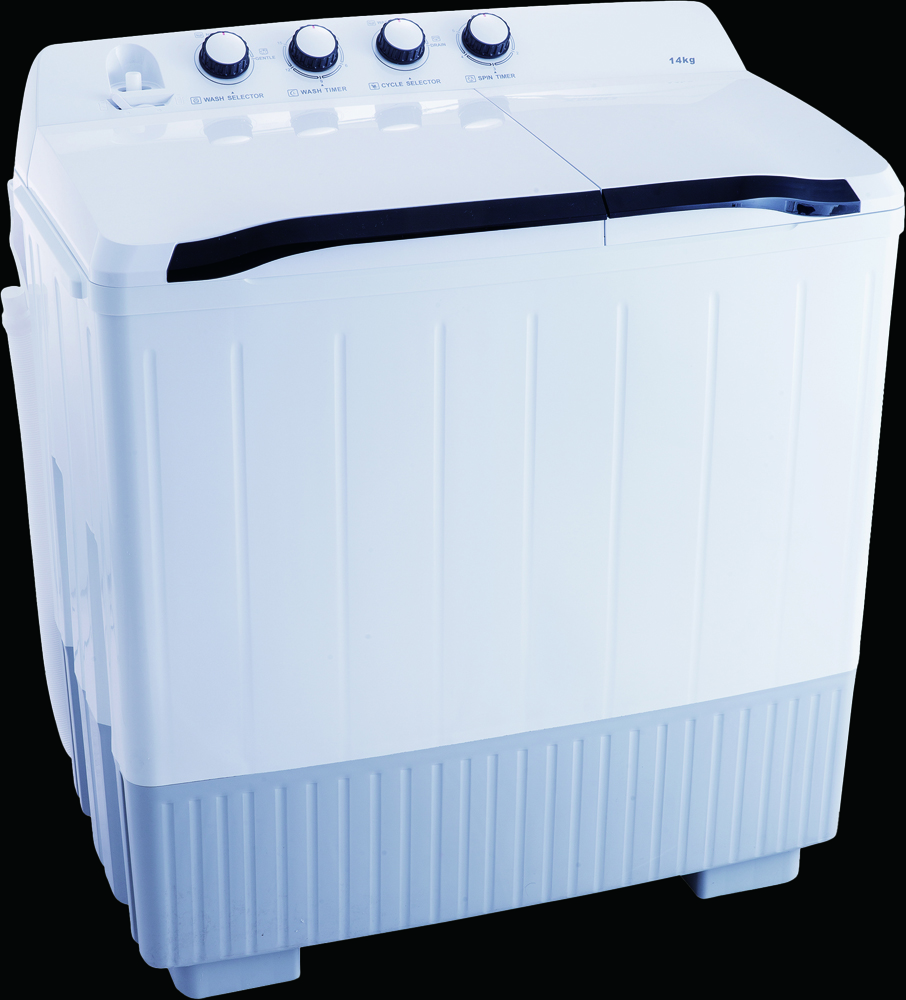 Twin tub semi-automatic washing machine with private label packaging design