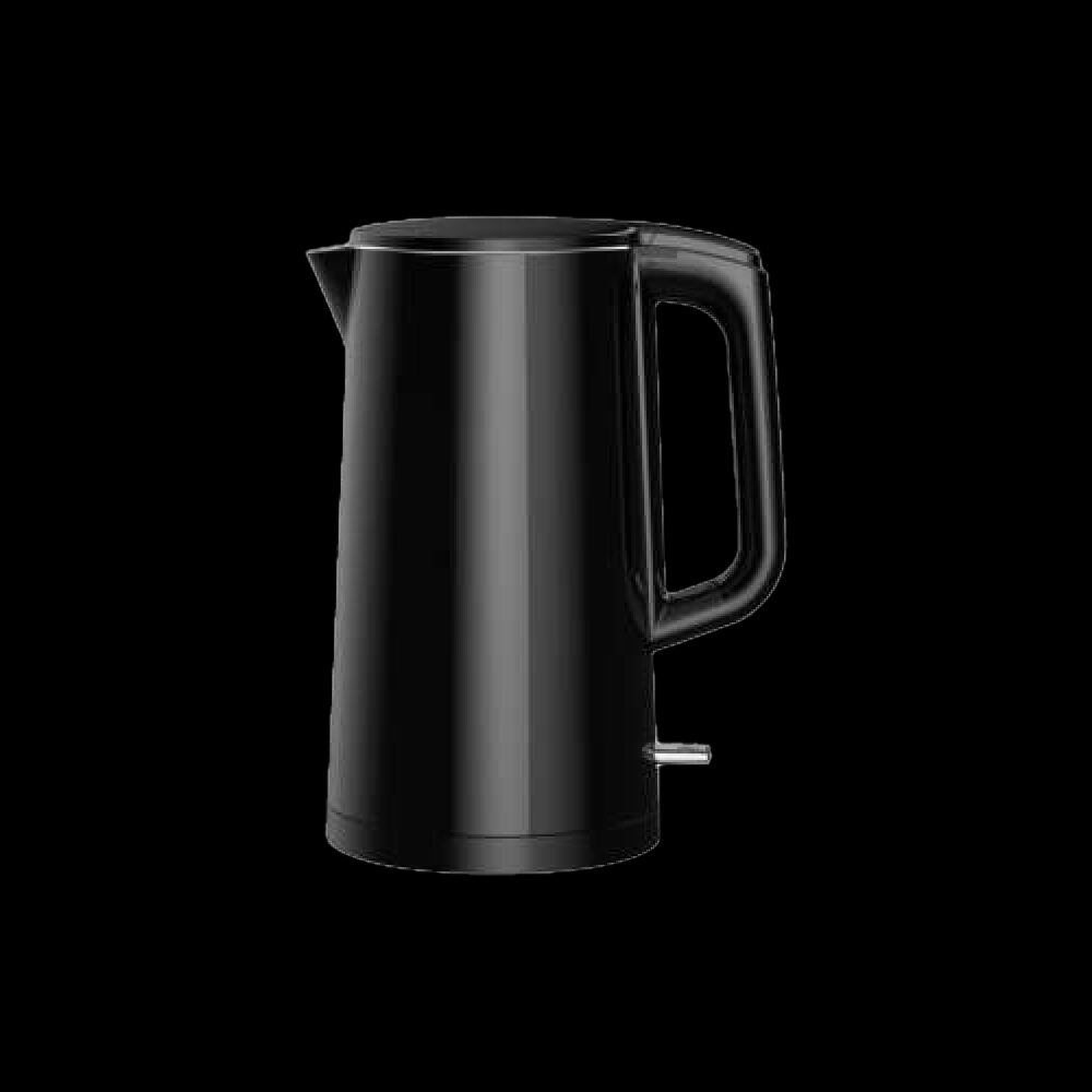 Stainless steel electric kettle with professional retail packaging design