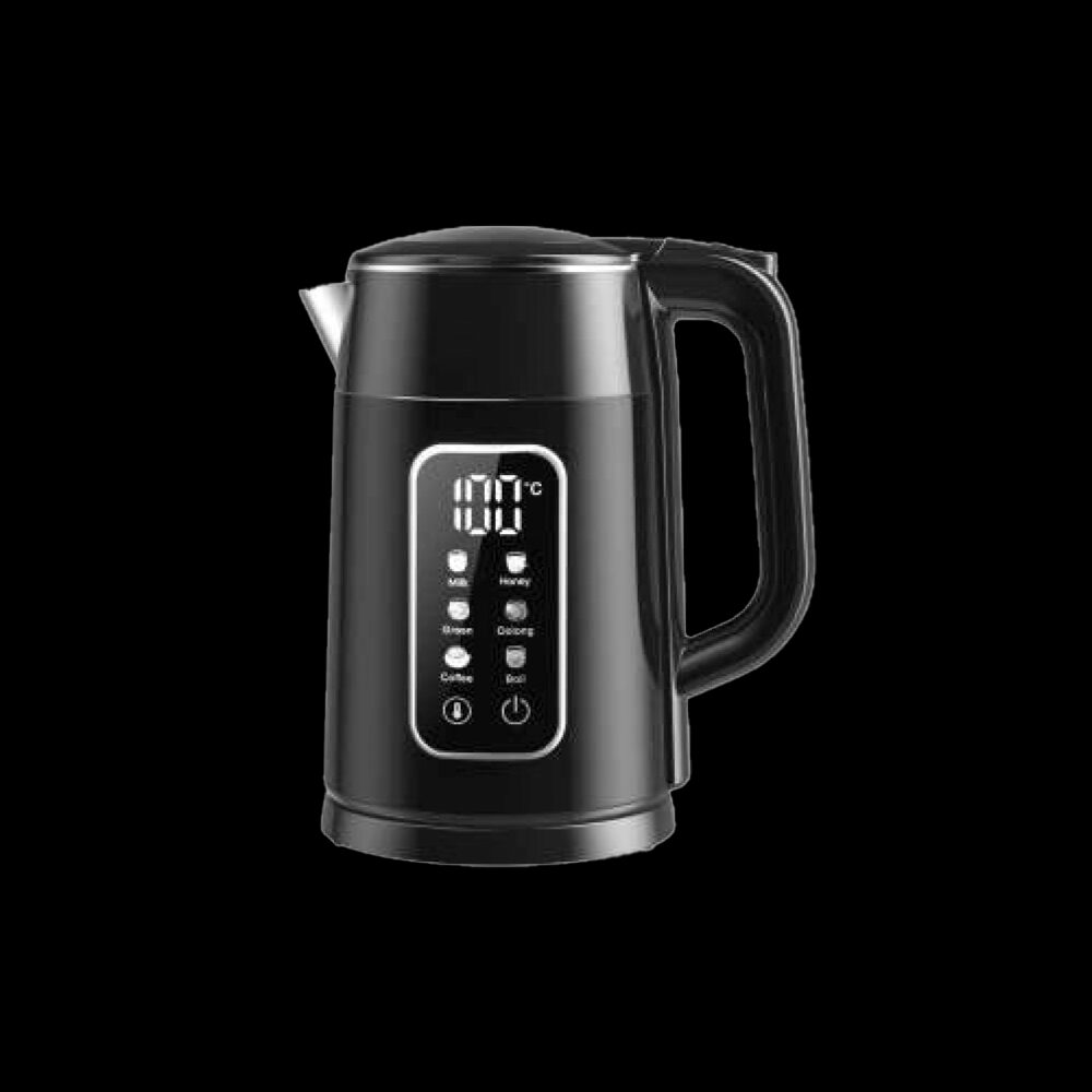 Stainless steel electric kettle with professional retail packaging design