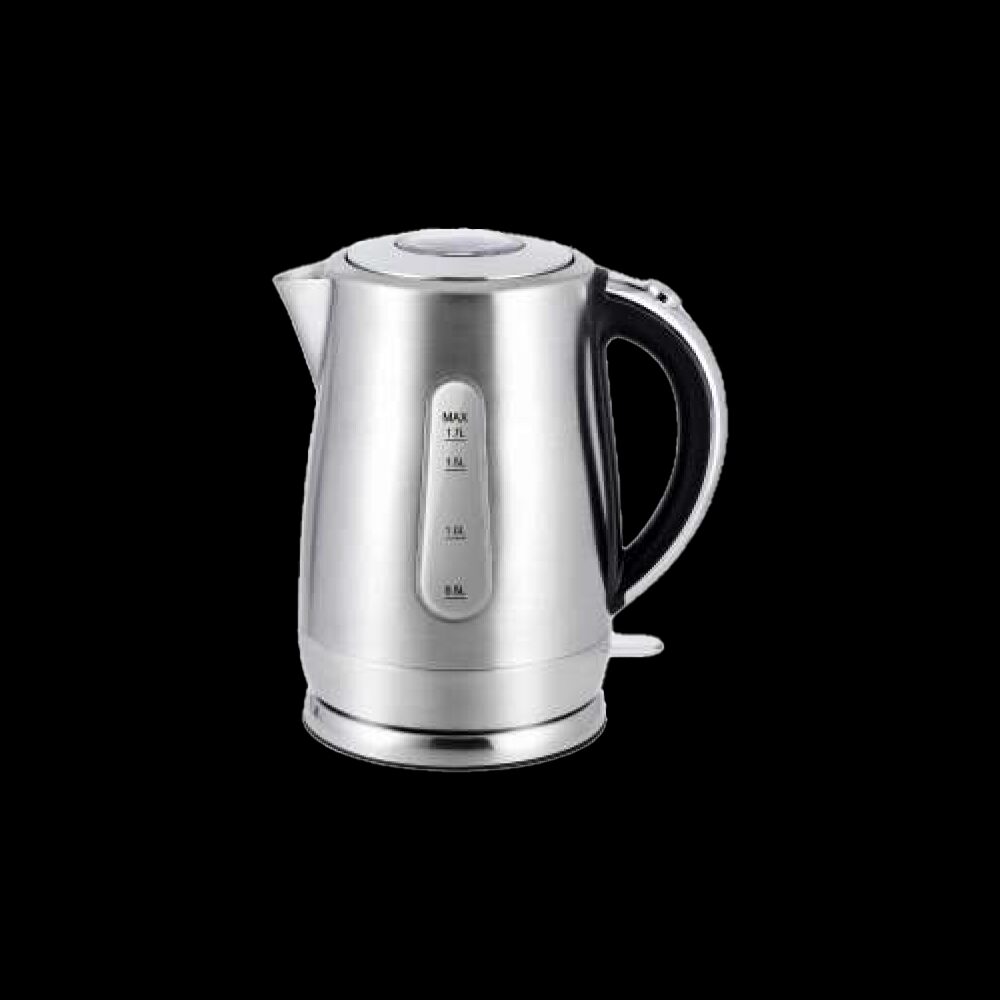 Stainless steel electric kettle with professional retail packaging design