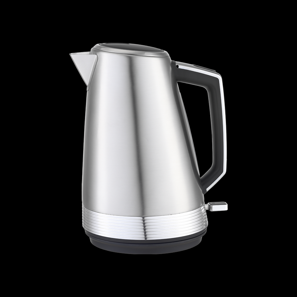 Stainless steel electric kettle with professional retail packaging design