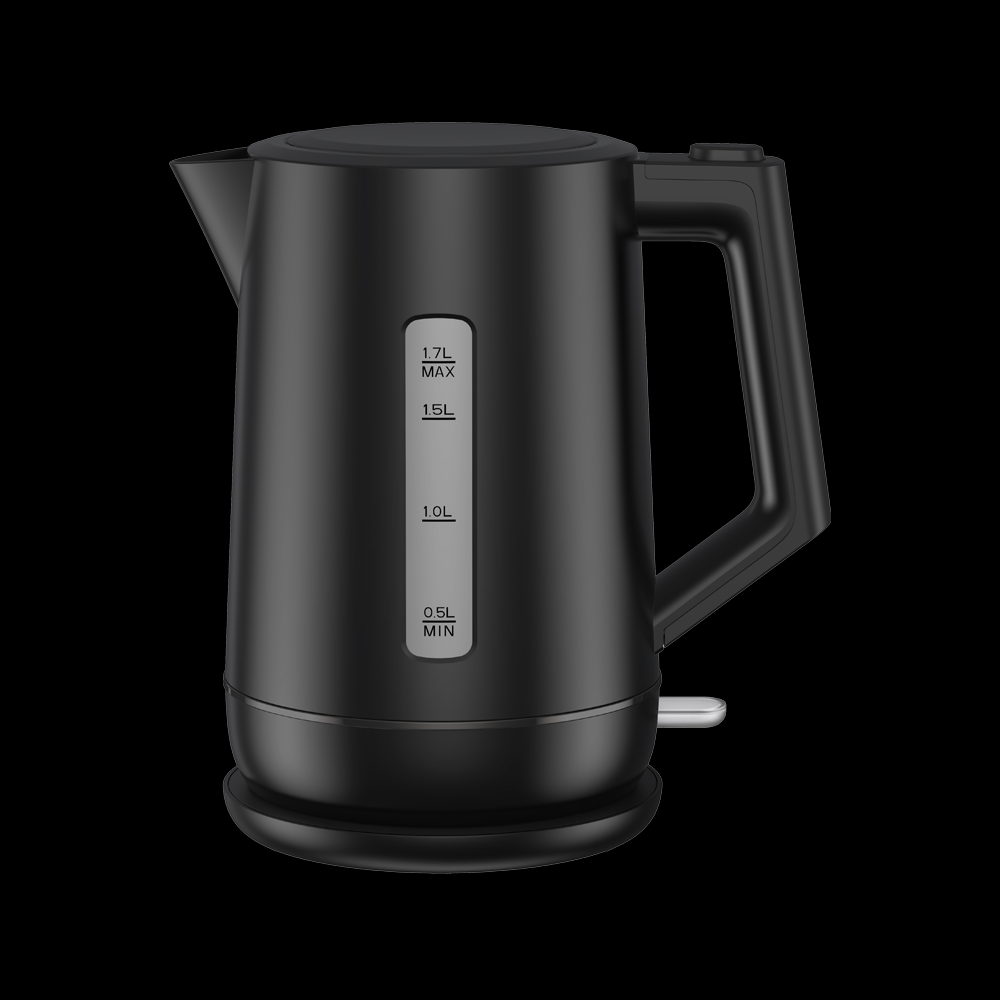 Stainless steel electric kettle with professional retail packaging design