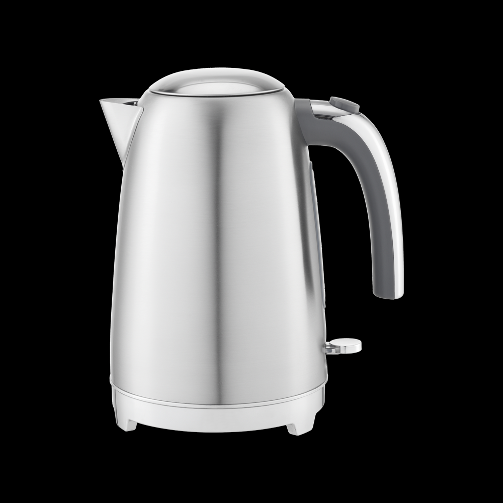 Stainless steel electric kettle with professional retail packaging design