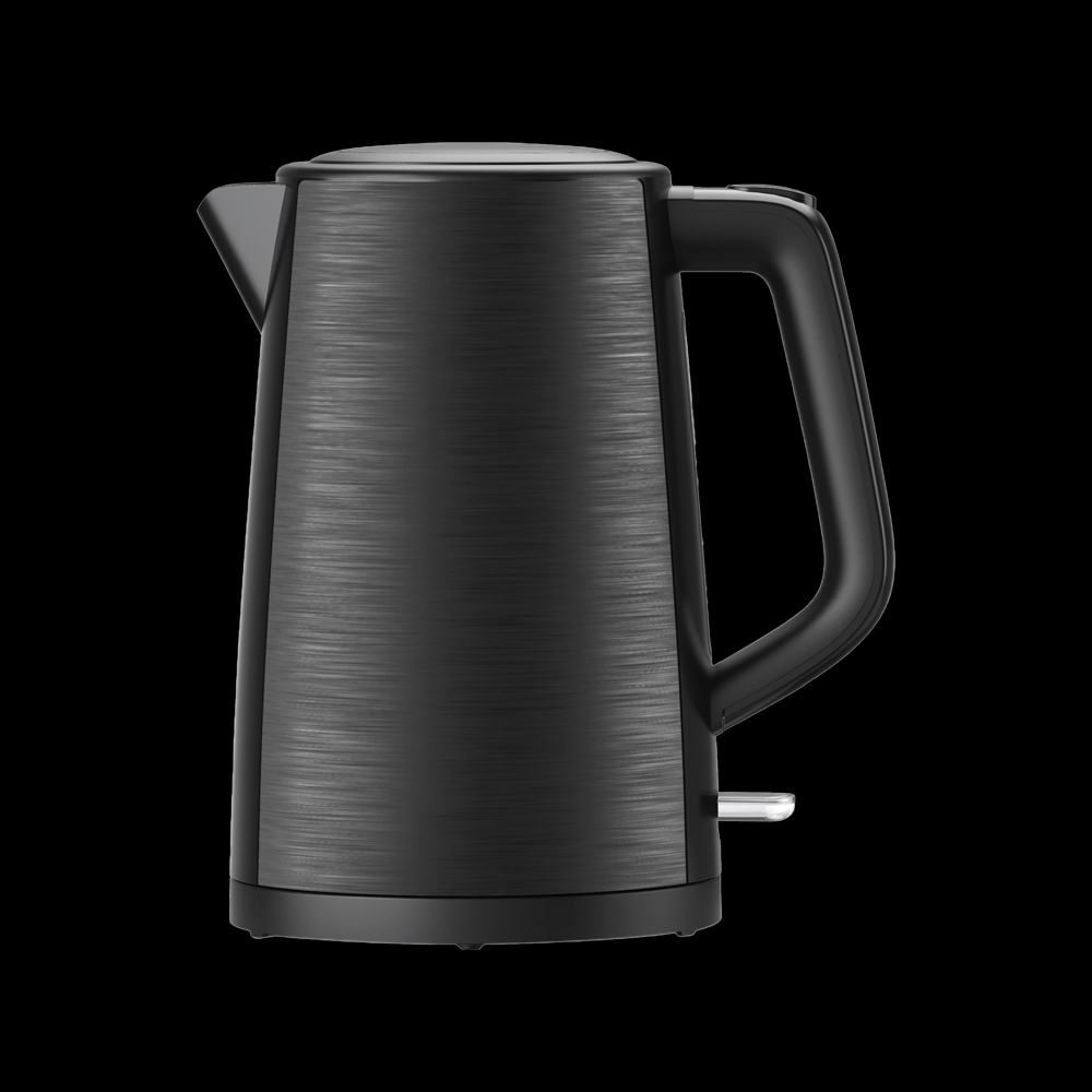 Stainless steel electric kettle with professional retail packaging design