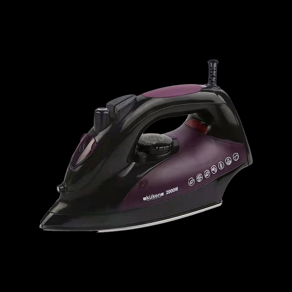 Handheld steam iron appliance with custom brand packaging layout
