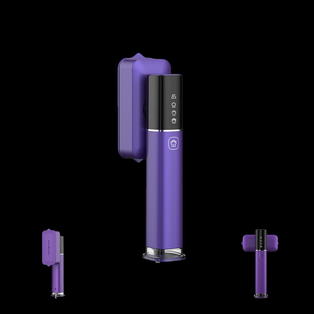 Vertical garment steamer unit showcasing professional product design